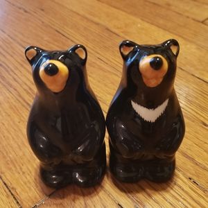 Black Bear Salt & Pepper Shakers / Rustic